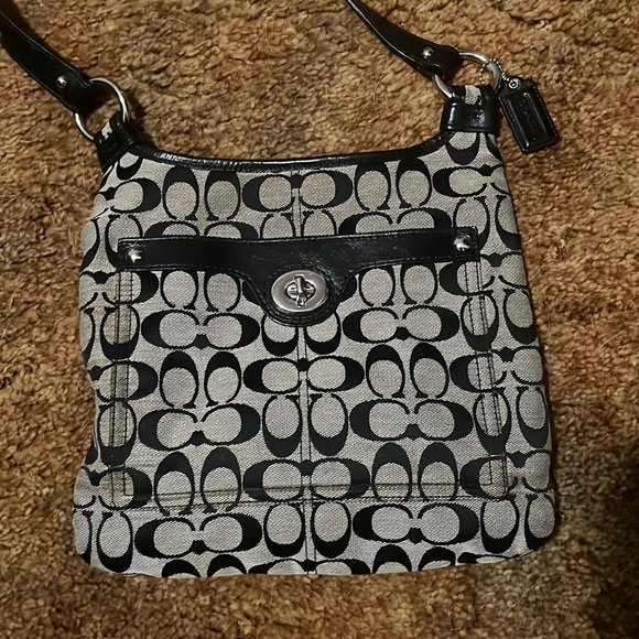 Black and grey authentic coach cross body bag - Picture 1 of 6